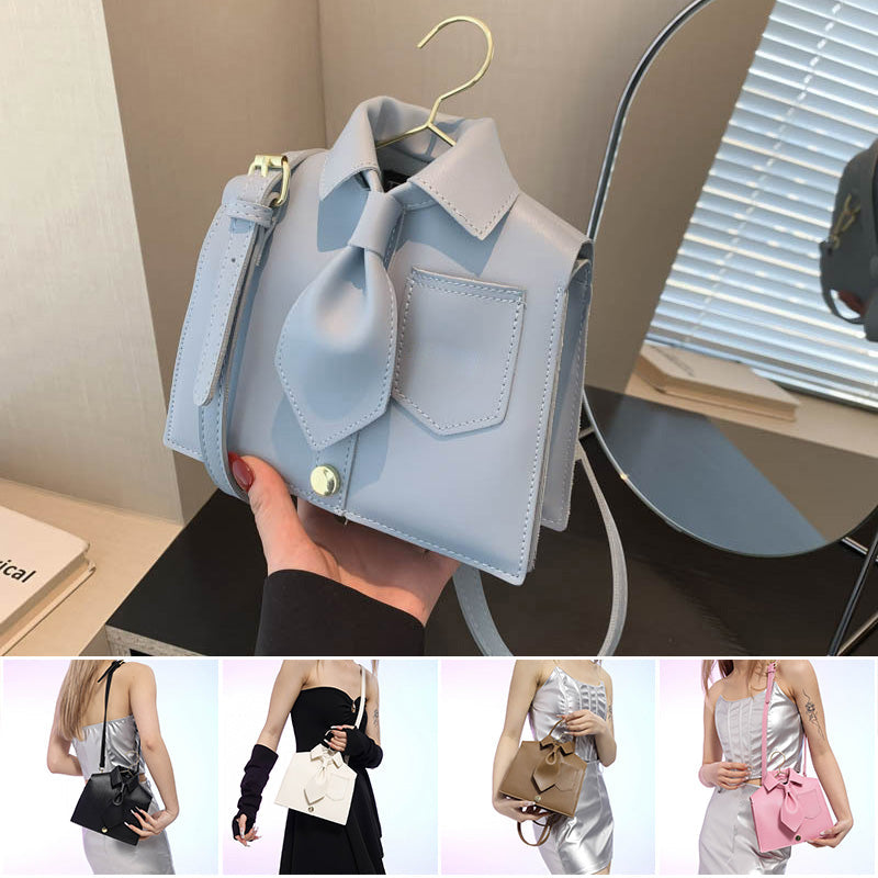 Women's Plain Color Shirt Design Crossbody Bag