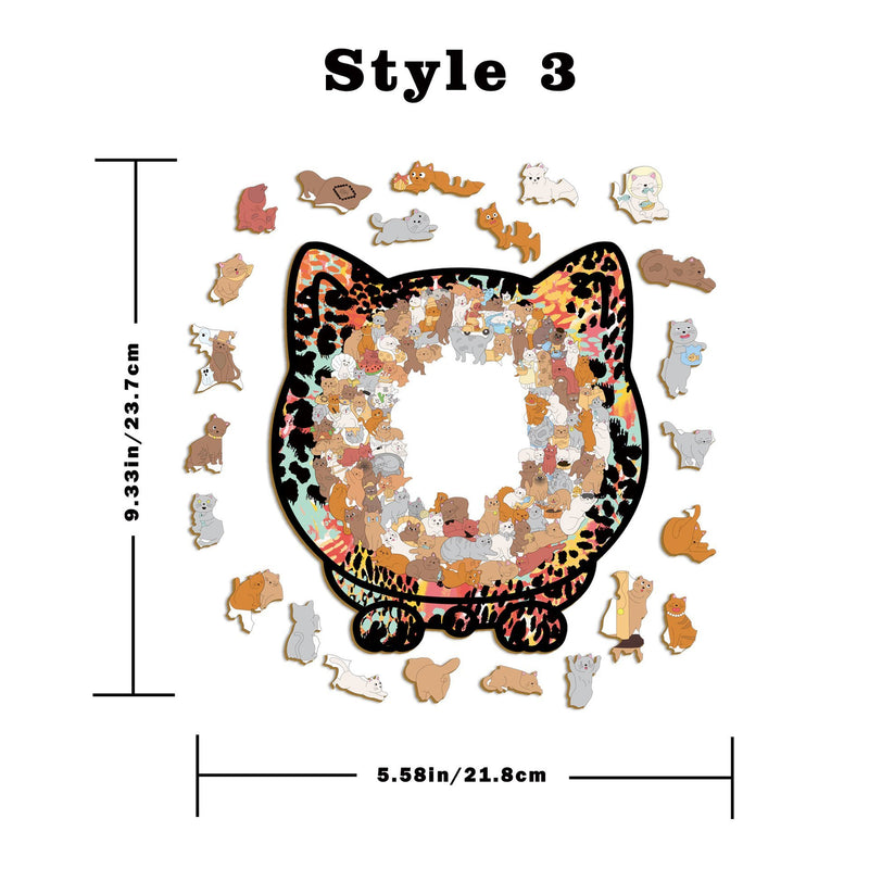135PCS Cat-Shaped Wooden Puzzle Game