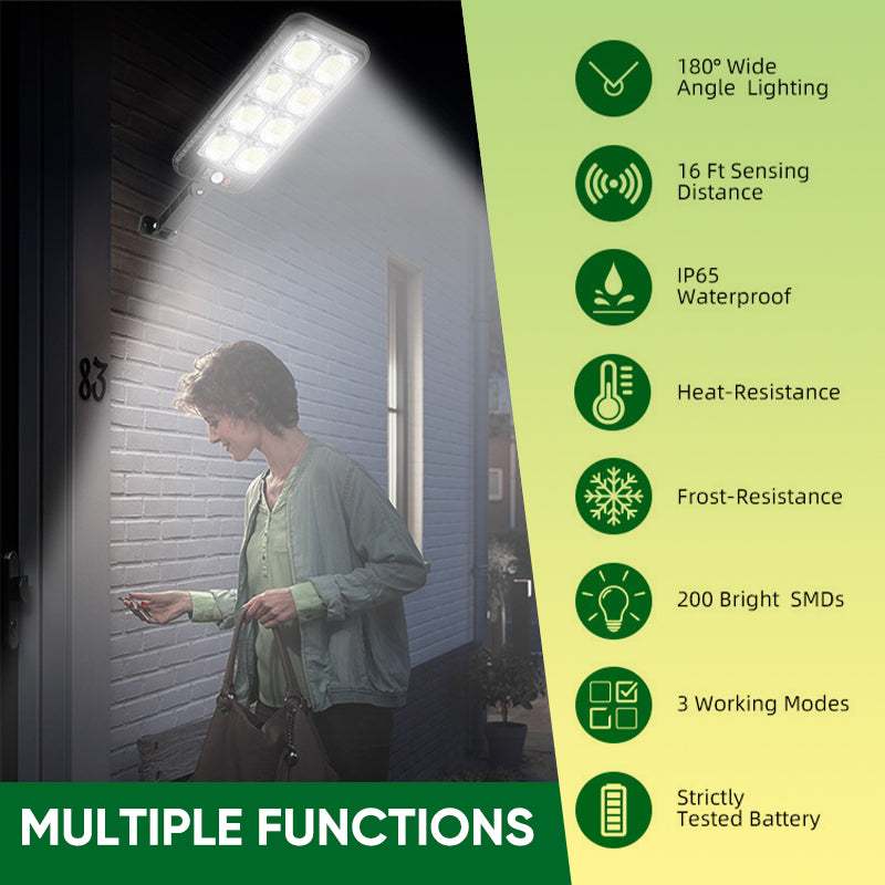 Solar-Powered Garden Light with Dual Motion and Light Sensors