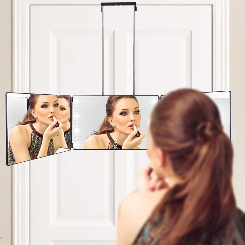 Expandable Hanging Foldable Three-Way Mirror