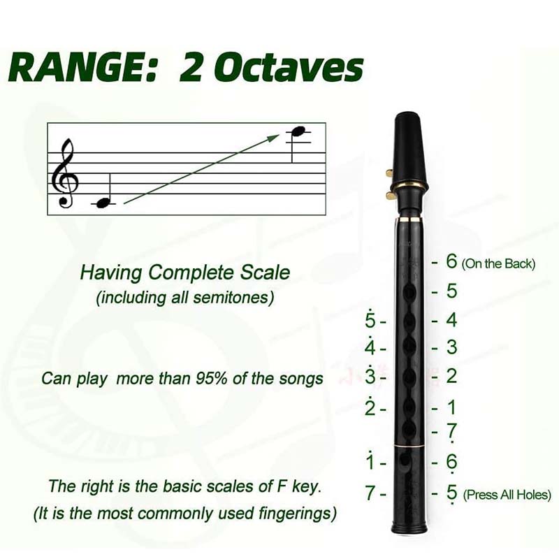Key of C Two Octave Range Pocket Travel Saxphone
