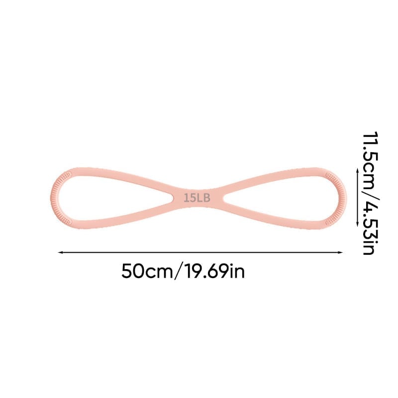 8-Shaped Silicone Resistance Band with Massage Grip