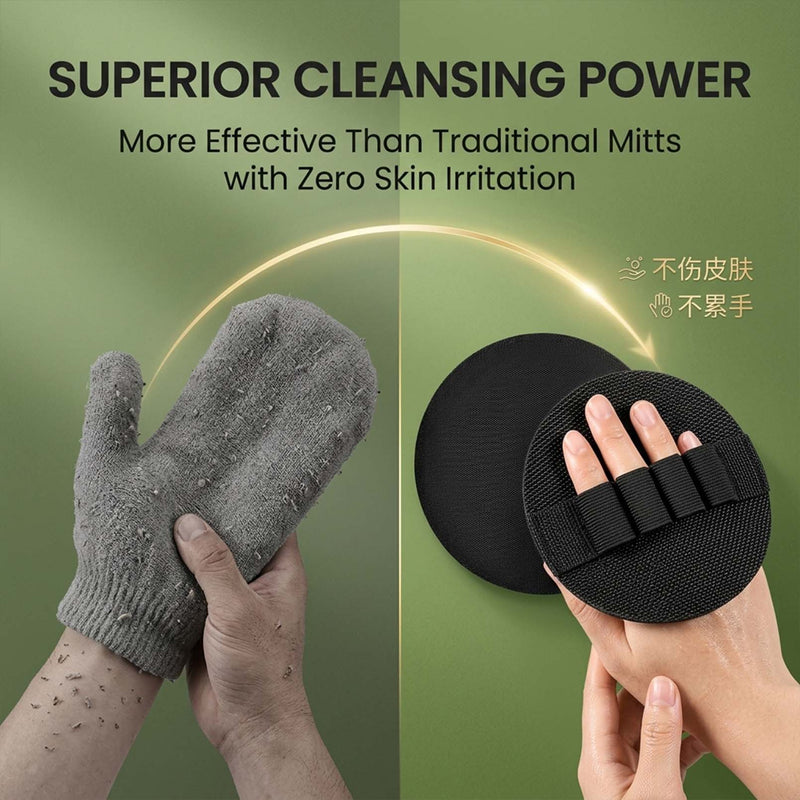 Soft Rubber Shower Scrubber, Gentle Exfoliating Bath Brush for All Skin Types