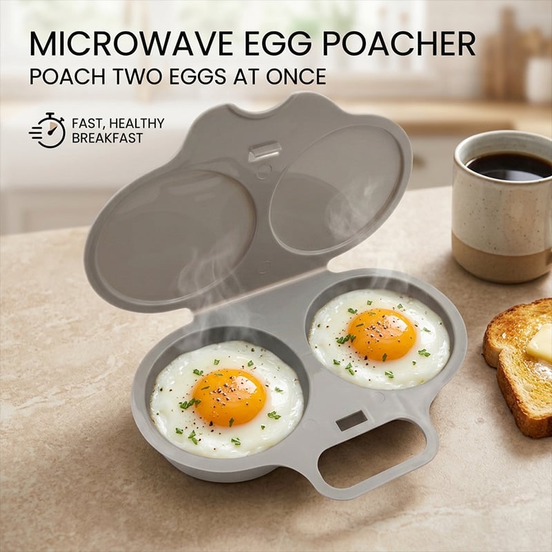 2-Egg Microwave Egg Poacher with Lid