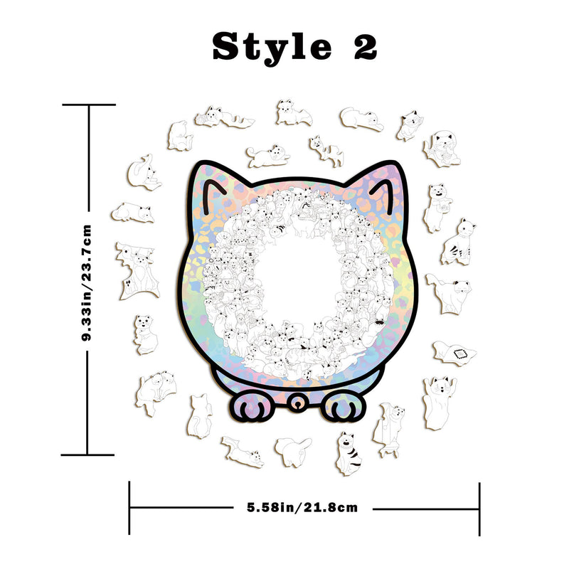 135PCS Cat-Shaped Wooden Puzzle Game
