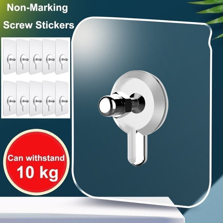 New Self Adhesive Nails Wall Mount Non-Trace Screw Hook Stickers