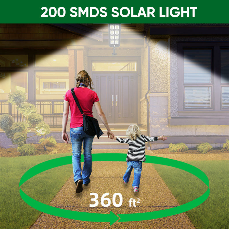 Solar-Powered Garden Light with Dual Motion and Light Sensors