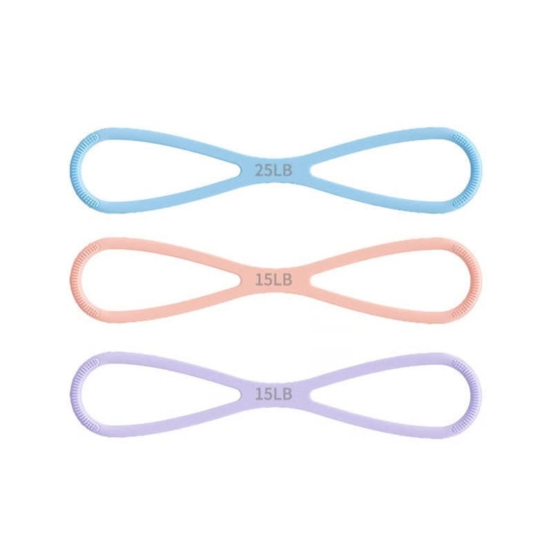 8-Shaped Silicone Resistance Band with Massage Grip