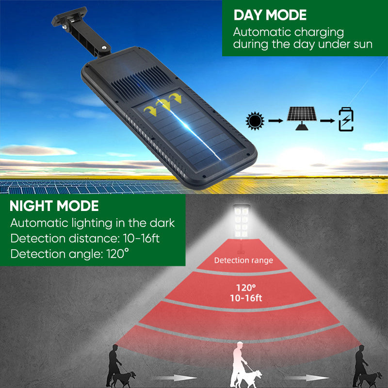 Solar-Powered Garden Light with Dual Motion and Light Sensors