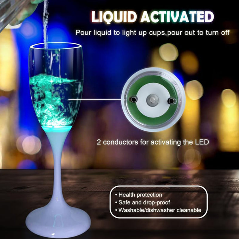 LED Lighted Champagne Glass