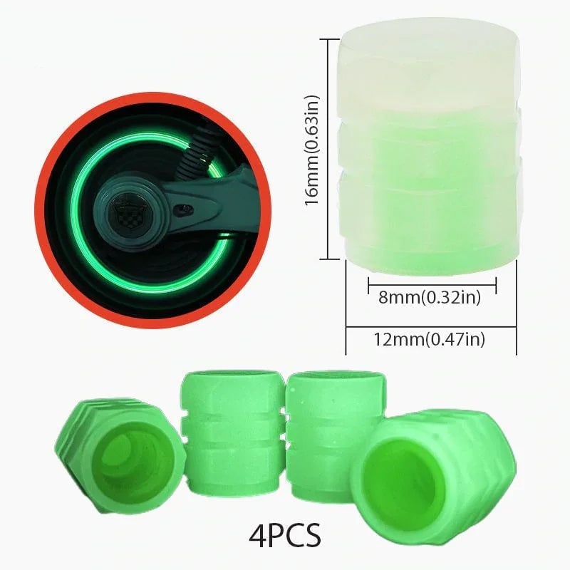 🌟Universal Fluorescent Tire Valve Caps (4 PCS/Set)