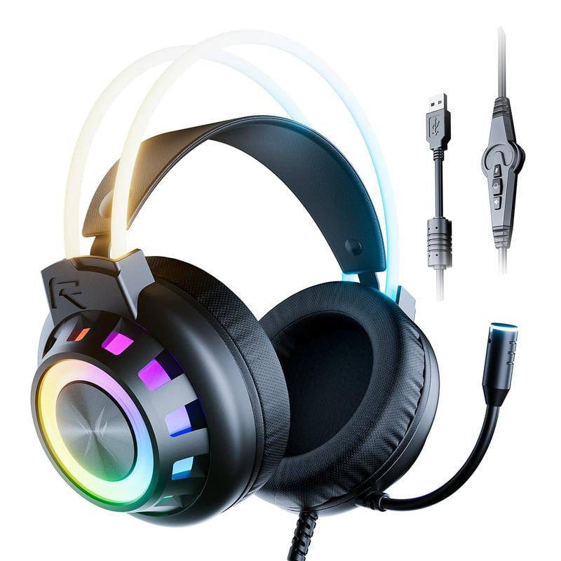 Upgraded Wired PC Gaming Headset with Surround Sound