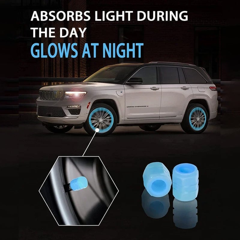 🌟Universal Fluorescent Tire Valve Caps (4 PCS/Set)