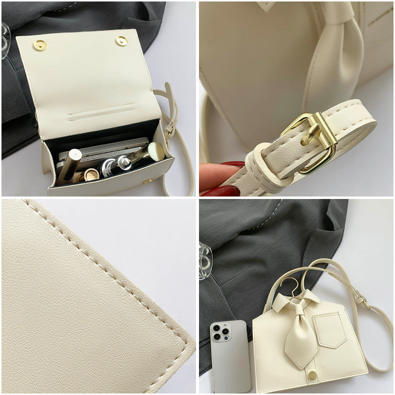 Women's Plain Color Shirt Design Crossbody Bag