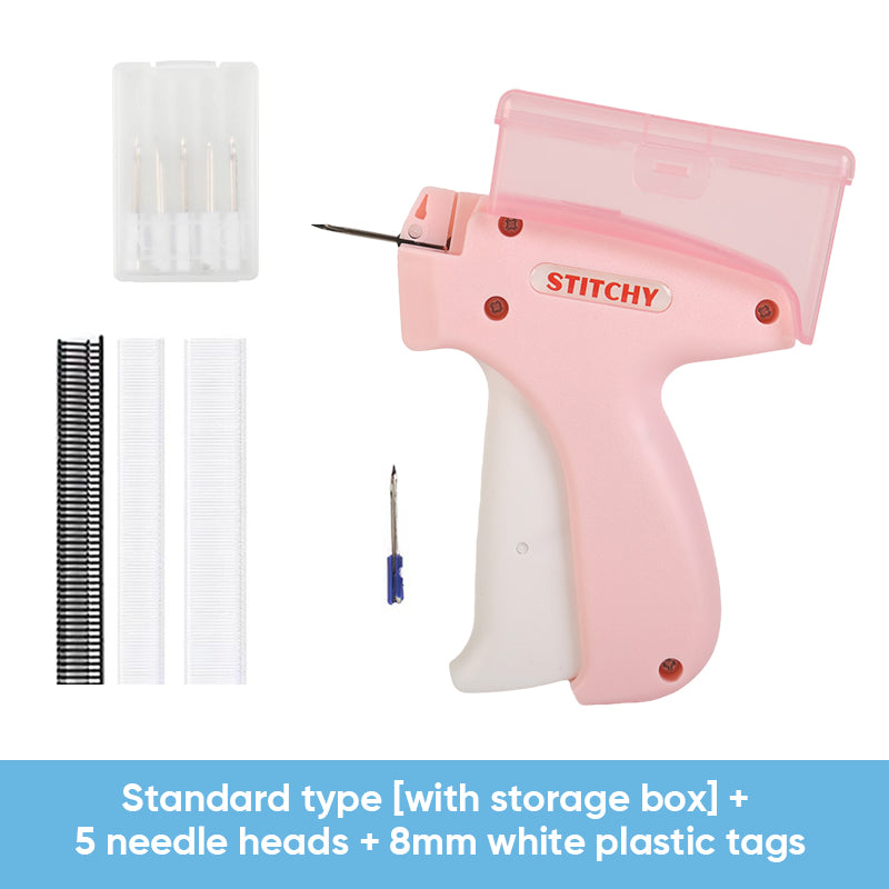 Mini Label Gun with Storage Box - Compact Design, Fine Needle Set, Contains More Than 2000 Labels, Suitable for Clothing and Fabric Labels