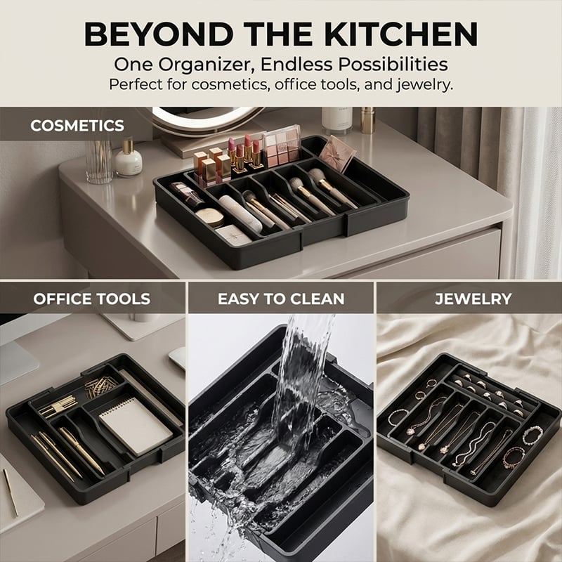 Kitchen Expandable Silverware Drawer Organizer