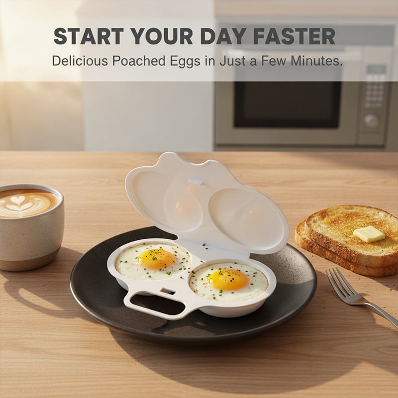 2-Egg Microwave Egg Poacher with Lid