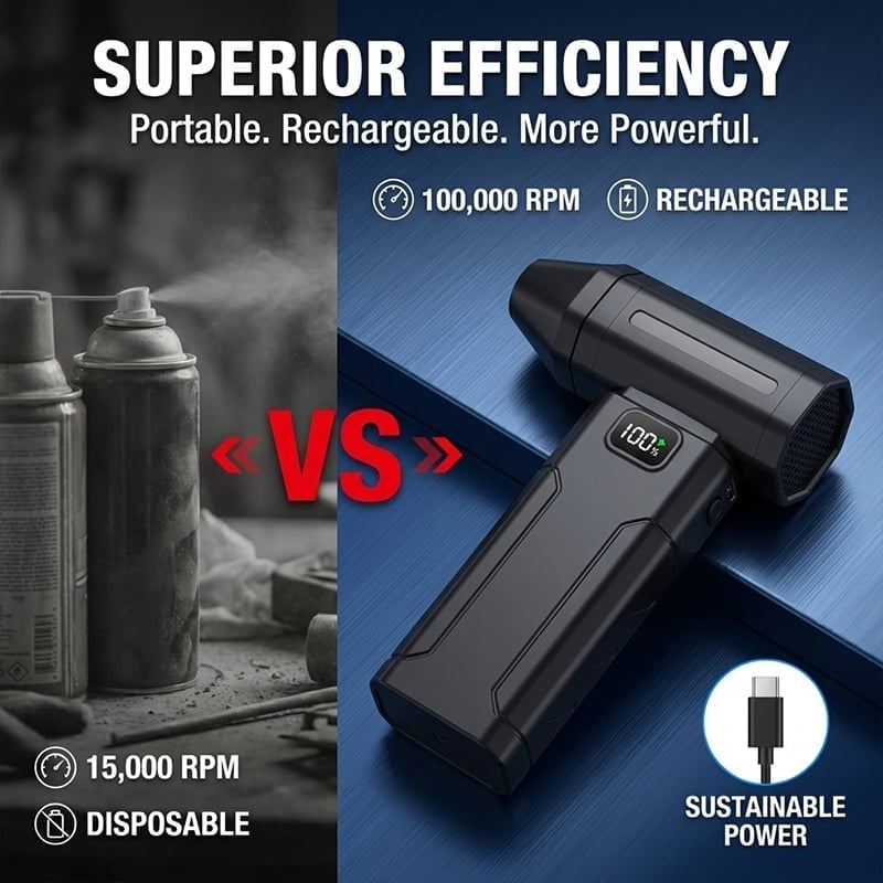 Ultra-Powerful 150,000 RPM Portable Turbo Fan