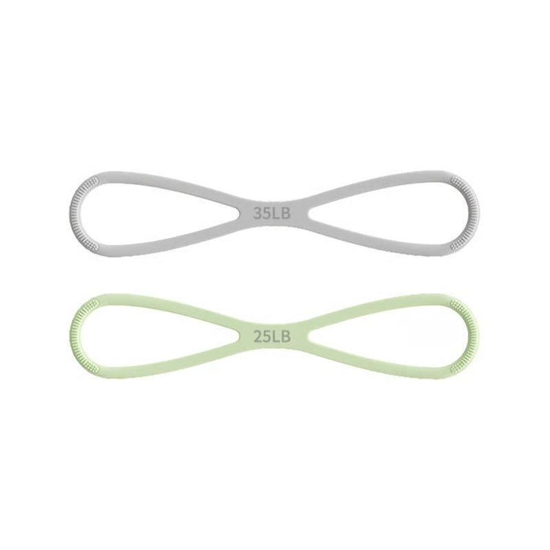 8-Shaped Silicone Resistance Band with Massage Grip