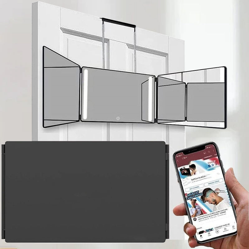 Expandable Hanging Foldable Three-Way Mirror