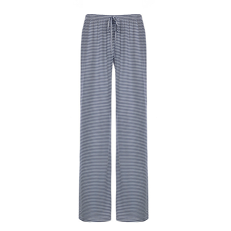 Striped Knit Color-Block Low-Rise Casual Pants