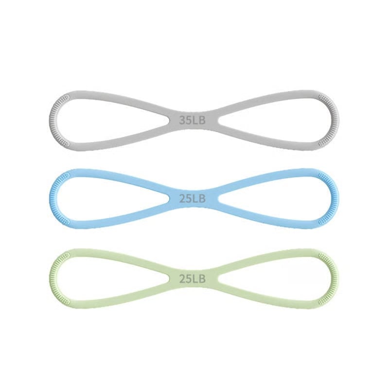 8-Shaped Silicone Resistance Band with Massage Grip
