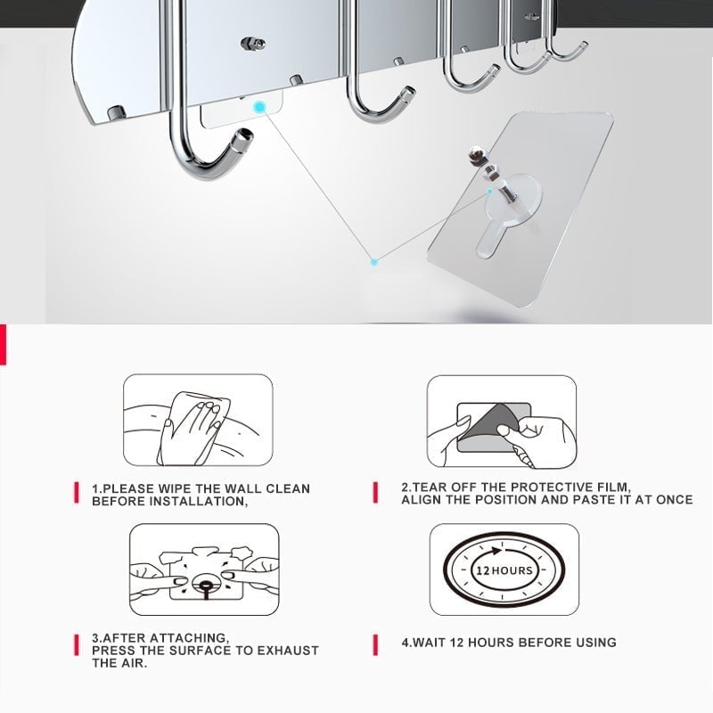 New Self Adhesive Nails Wall Mount Non-Trace Screw Hook Stickers