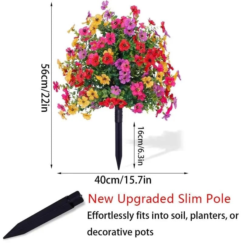 Ground Insert Faux Violet Flowers