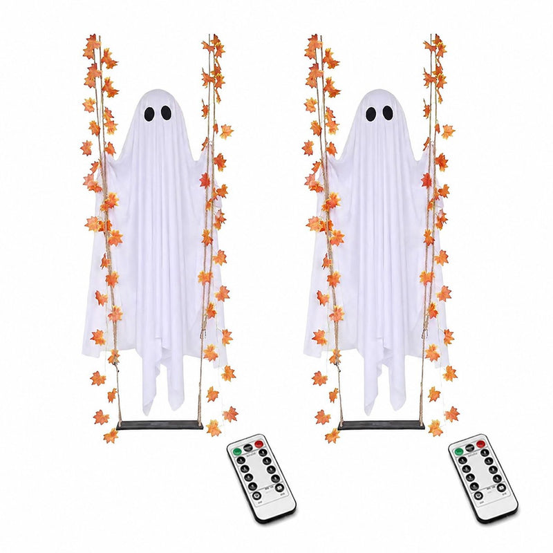 LED Light-Up Swinging Ghost Halloween Decoration