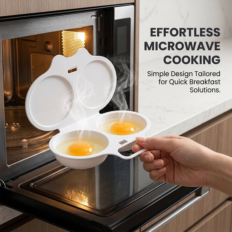 2-Egg Microwave Egg Poacher with Lid