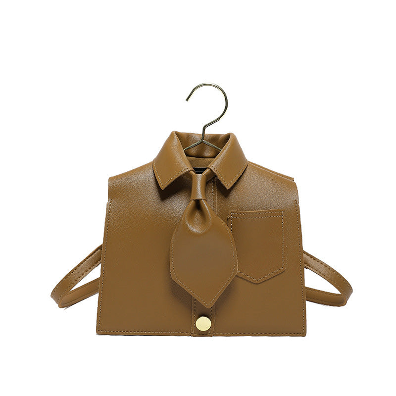 Women's Plain Color Shirt Design Crossbody Bag