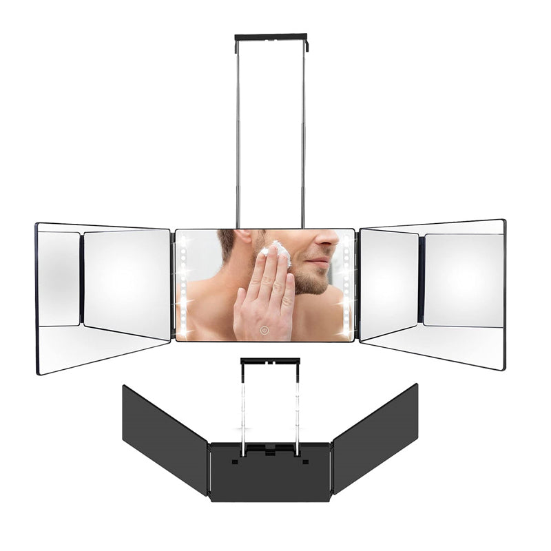 Expandable Hanging Foldable Three-Way Mirror