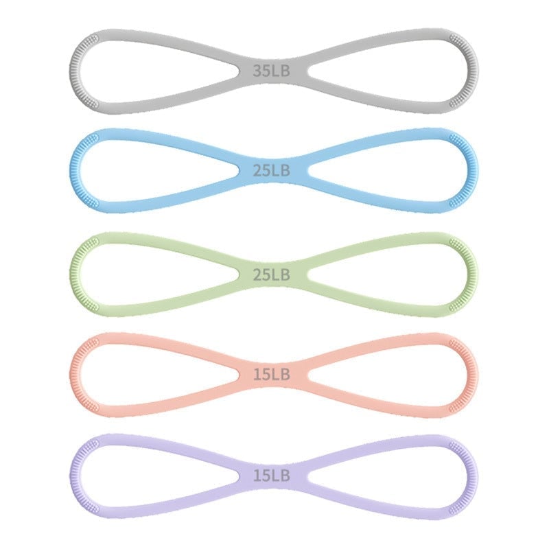 8-Shaped Silicone Resistance Band with Massage Grip