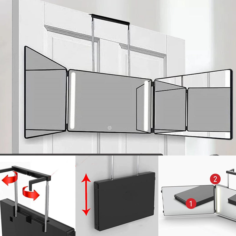 Expandable Hanging Foldable Three-Way Mirror