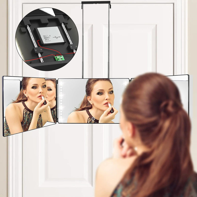 Expandable Hanging Foldable Three-Way Mirror