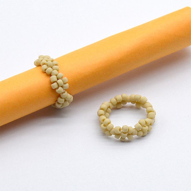 Beaded Flower Stretch Ring
