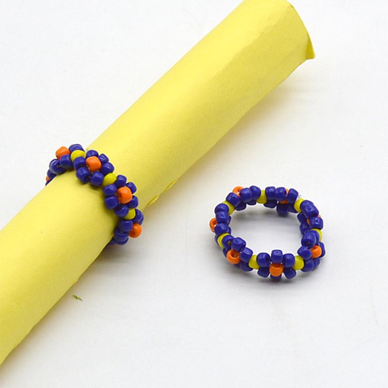 Beaded Flower Stretch Ring