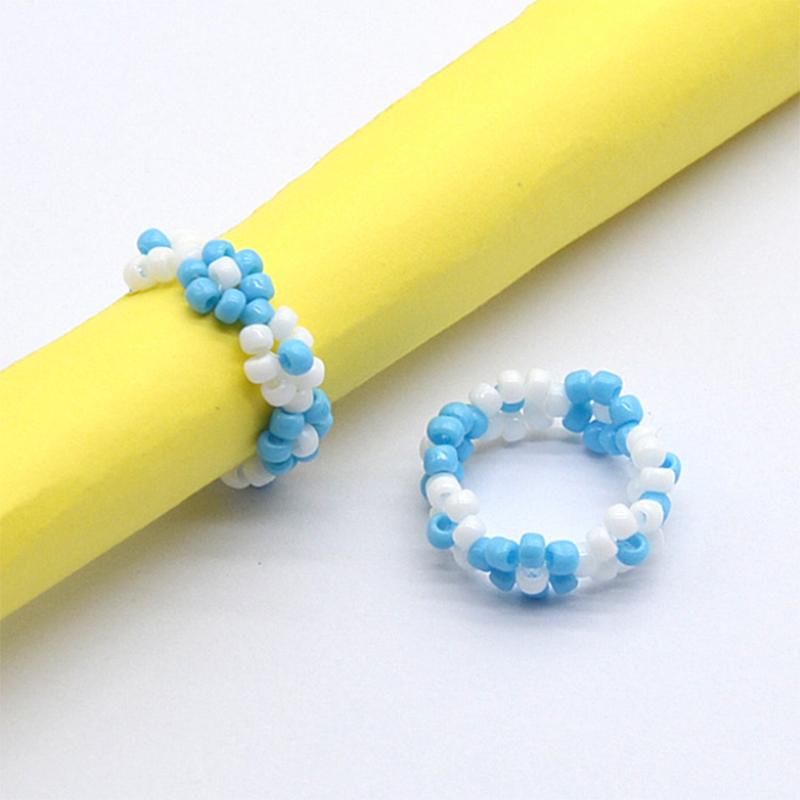 Beaded Flower Stretch Ring